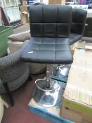 Black leather style Gas Lift High Stool