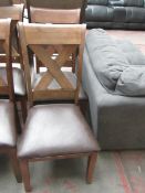 2x Bayside wooden dining chairs, unchecked
