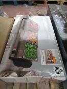 Daewoo 3 section buffet server with plate warmers, tested working and boxed.