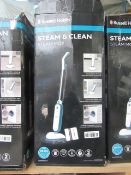 Russell Hobbs Steam and Clean steam mop, powers on and boxed.