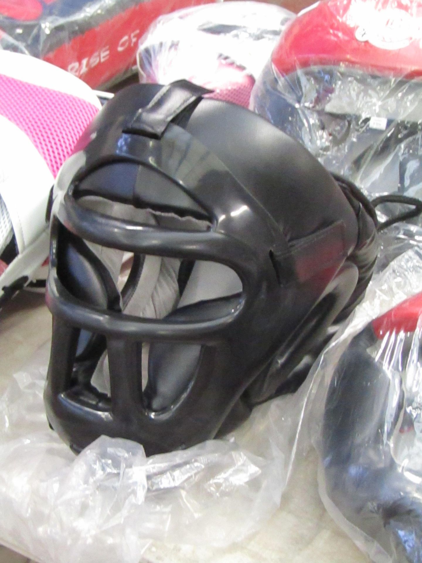 Boom Pro Leather Head Guard with Removable Mask size S new