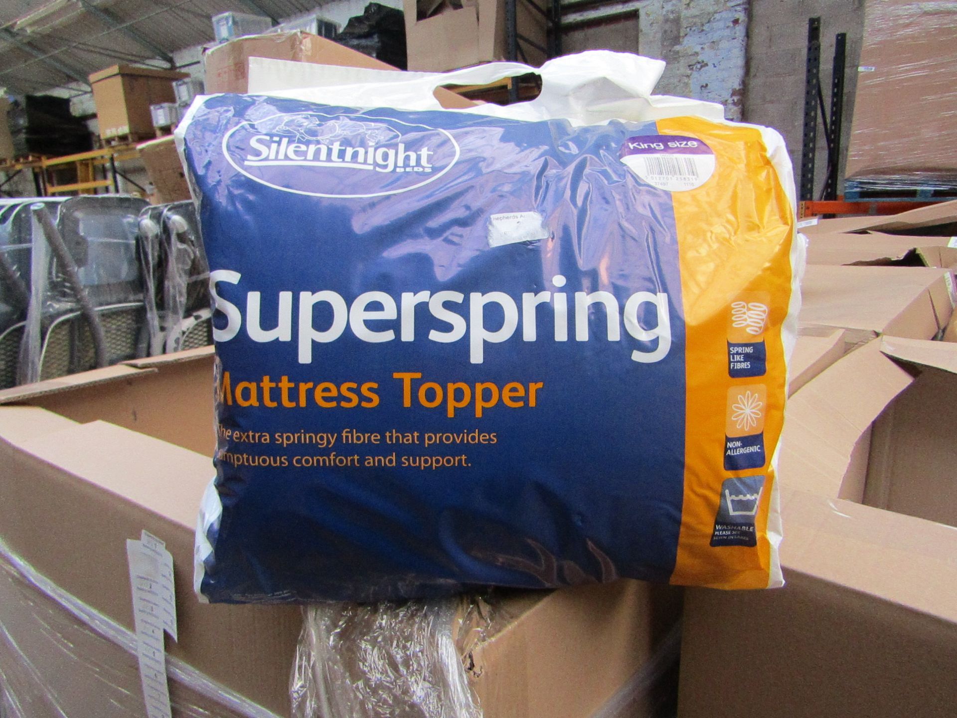 24x Silentnight Super Spring Mattress Topper, Kingsize, brand new and packaged. RRP £29.99