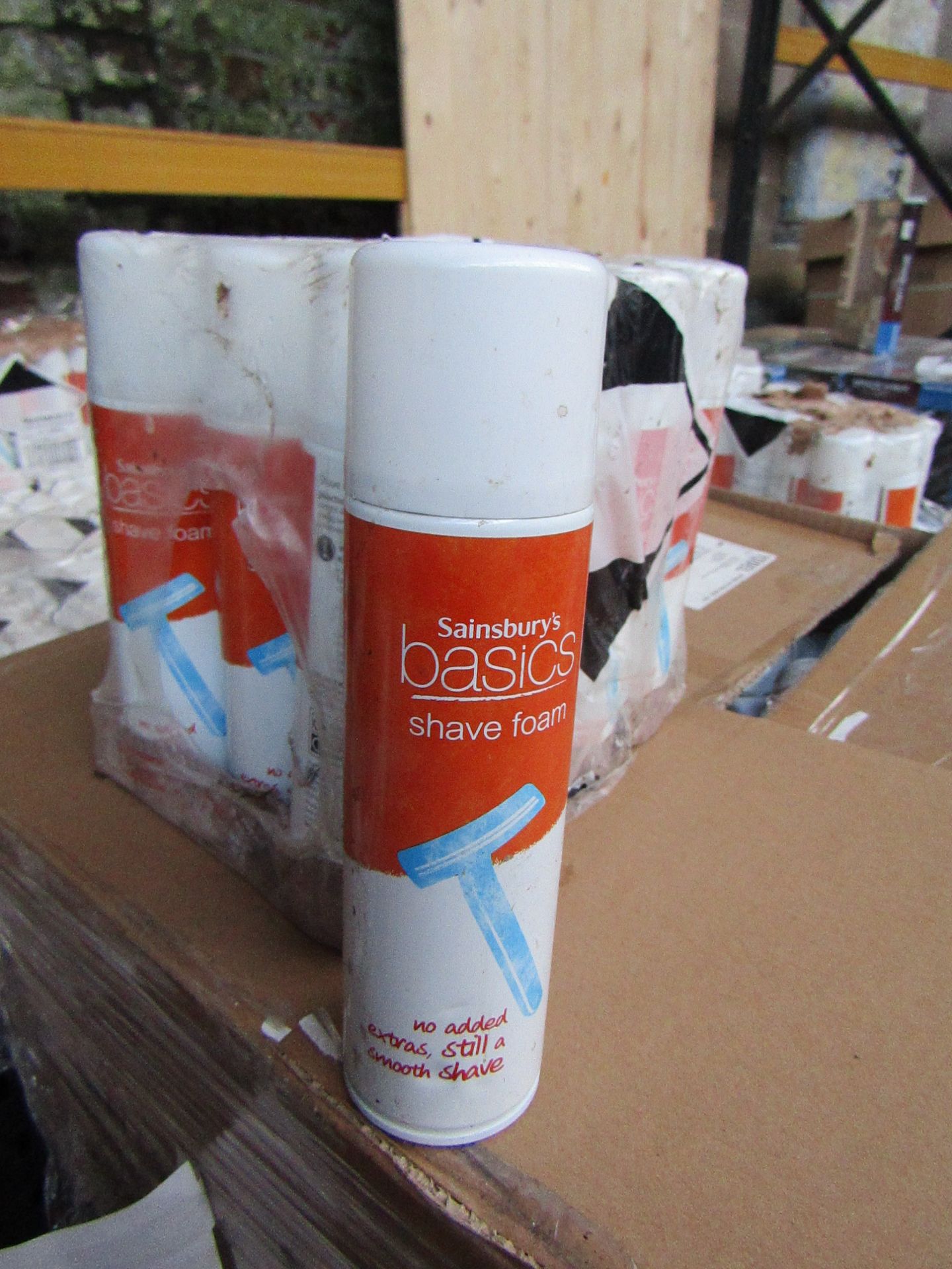 12x 250ml Sainsbury's Basics shaving foam, all new.