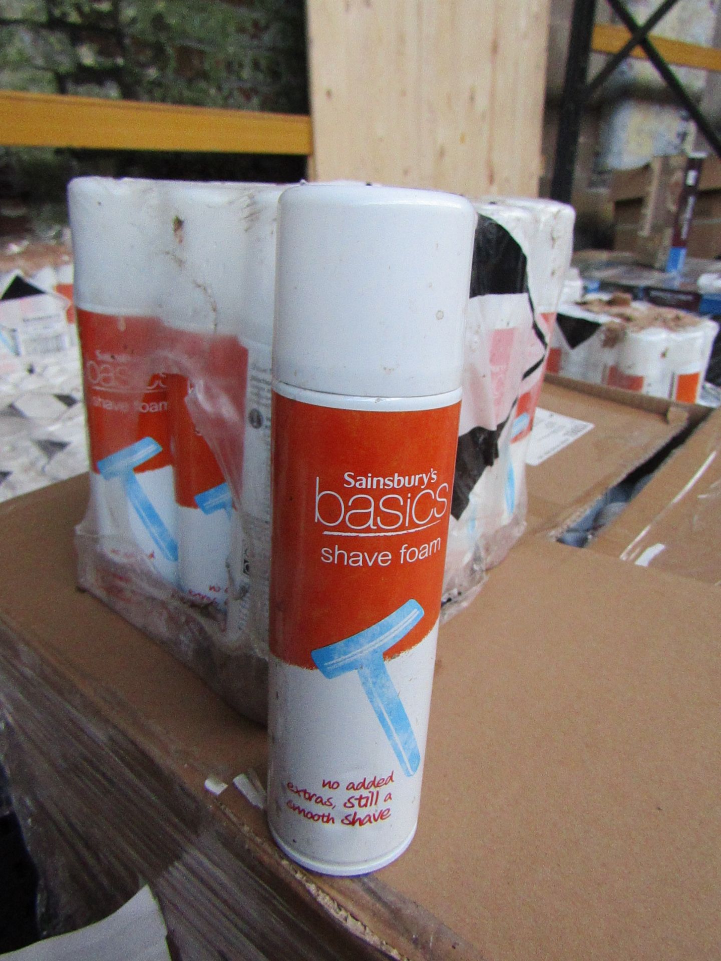 12x 250ml Sainsbury's Basics shaving foam, all new.