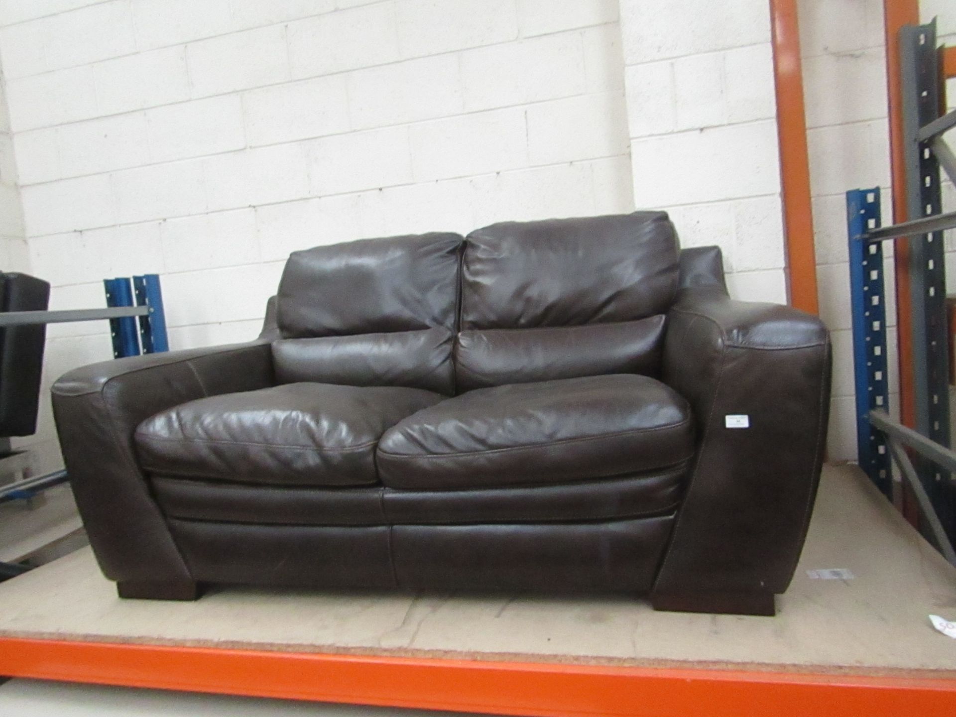 Costco 2 seater Brown Leather sofa