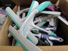 Box of approx 24 x large shower wipers , with labels.