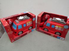 3 x Drive and talk fire engines , seem unused and packaged.