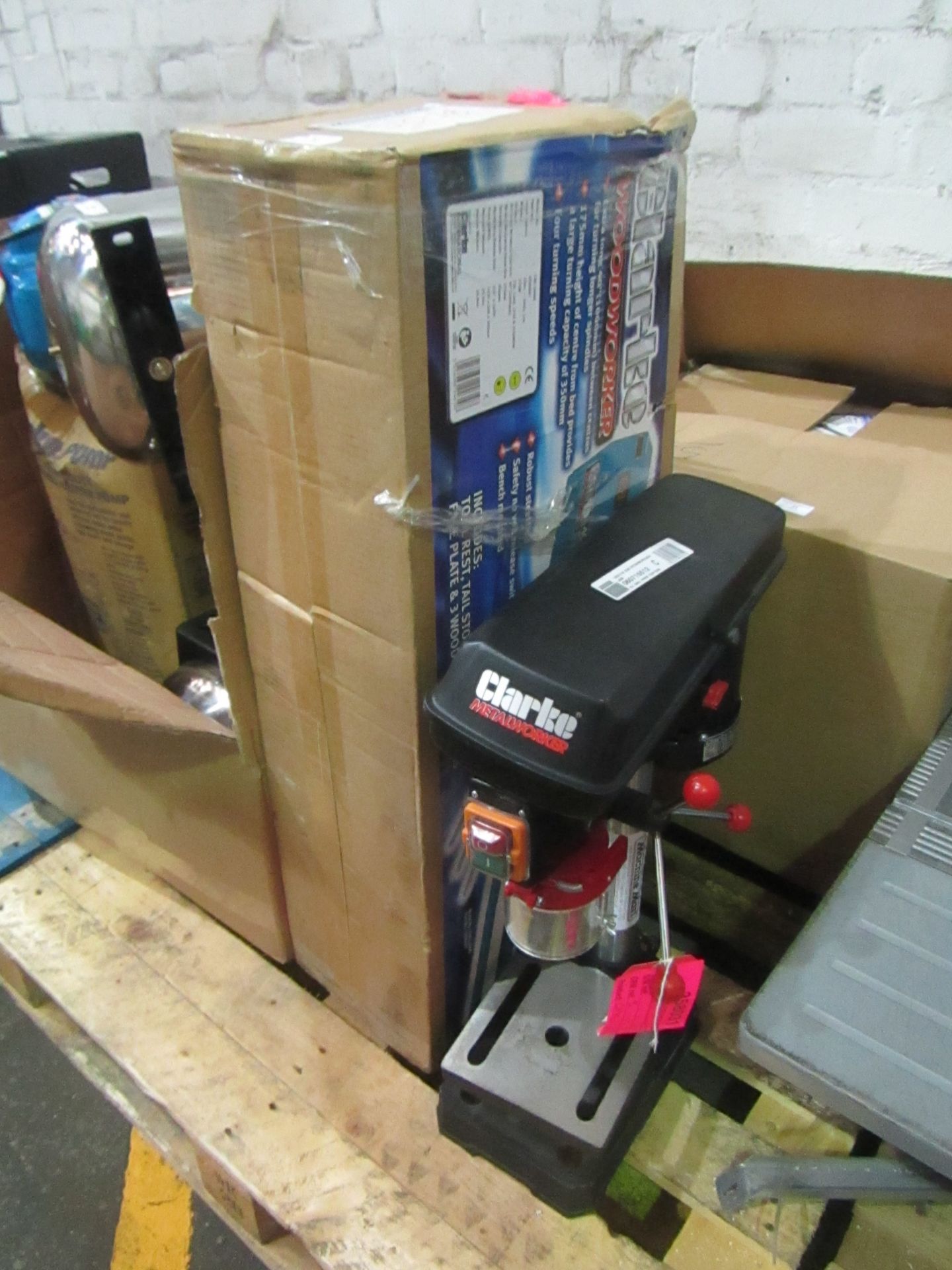 2x Items being; Clarke CDP102B Bench Mounted Drill Press (230V) - £95.98 Clarke CWL1000B 40" Wood