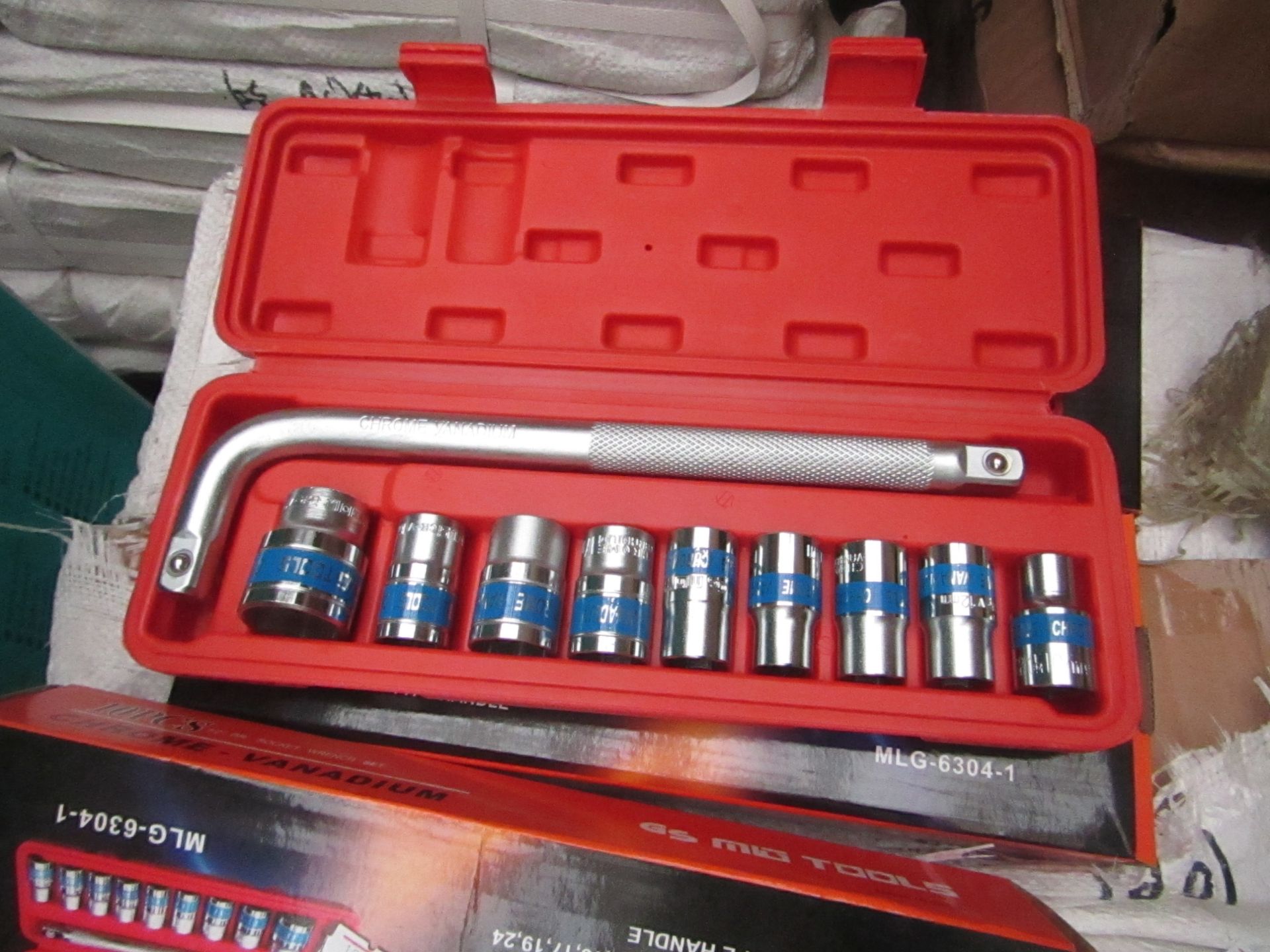 GS MG tools 10pcs 1/2" DR socket wrench set , new and boxed.