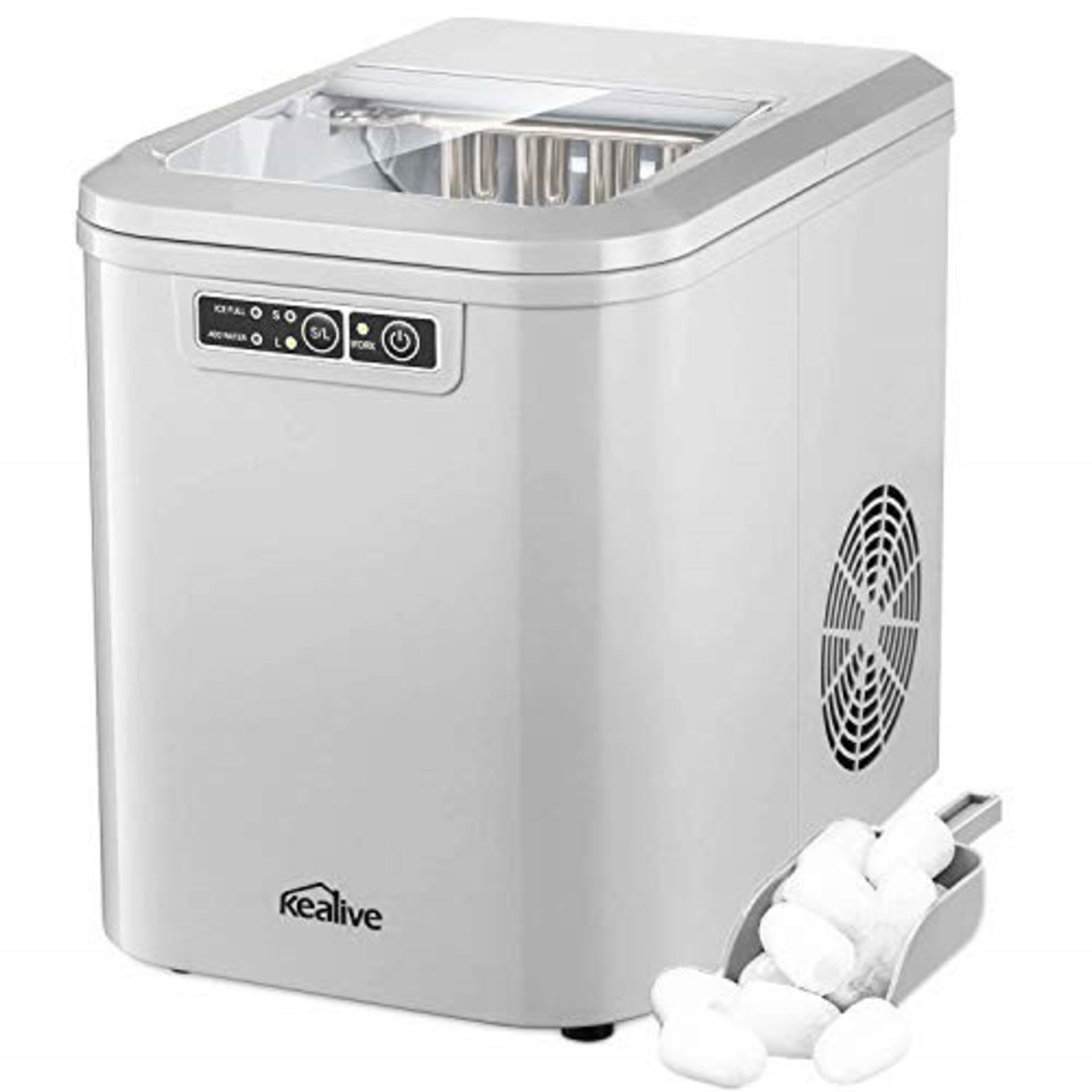 Kealive YT-E-005A ice maker, powers on and boxed.