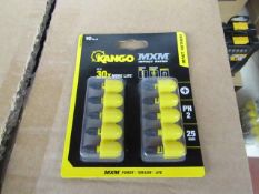 Kango MXM impact rated pack of 10x PH2 screw bits in rubber holder, still sealed in packaging