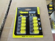 Kango MXM impact rated pack of 10x PH2 screw bits in rubber holder, still sealed in packaging