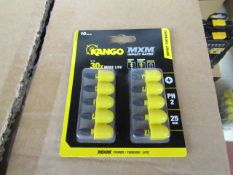 Kango MXM impact rated pack of 10x PH2 screw bits in rubber holder, still sealed in packaging