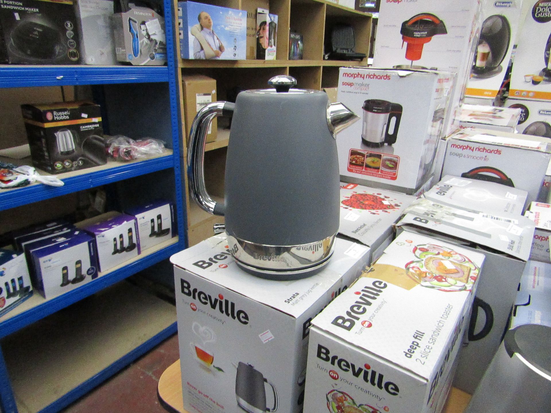 breville grey jug kettle tested working and not boxed