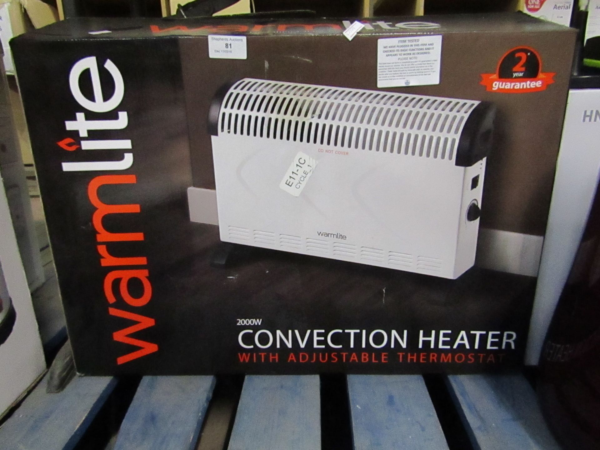 Warmlite  heater, tested working and boxed