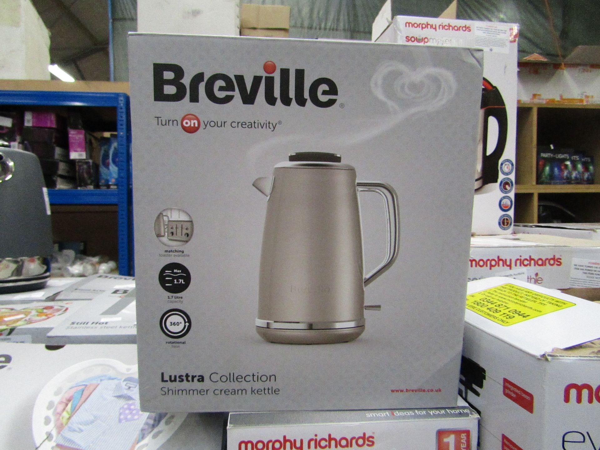 breville shimmer cream kettle tested and boxed