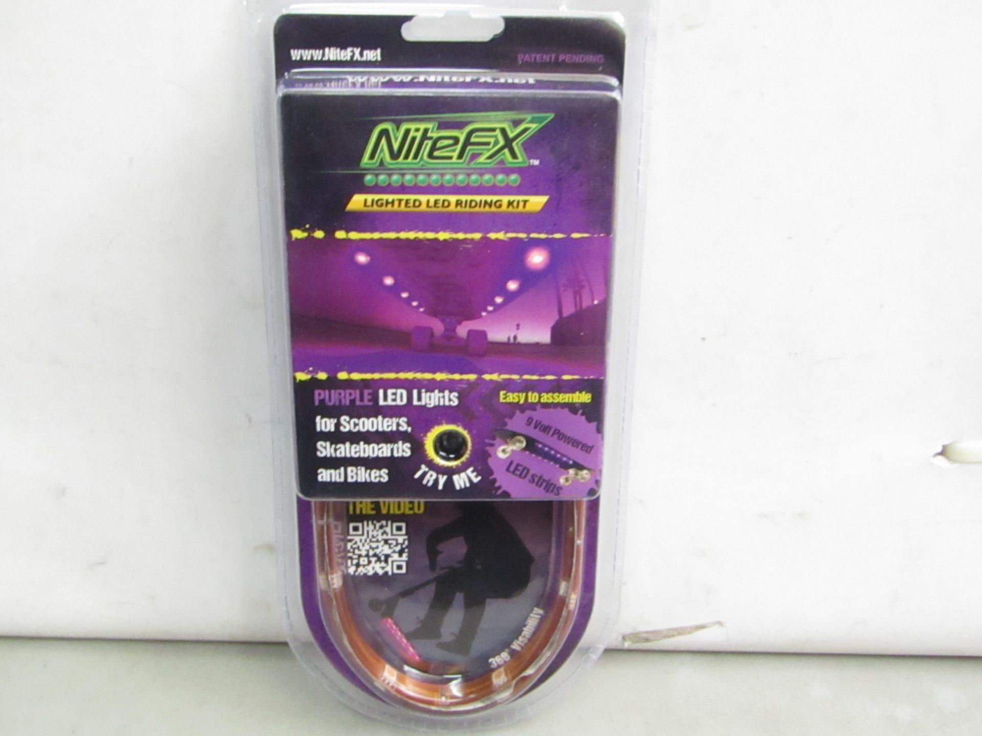 4 X NiteFX LED lights (for scooters skateboards & bikes) Purple colour,all packaged