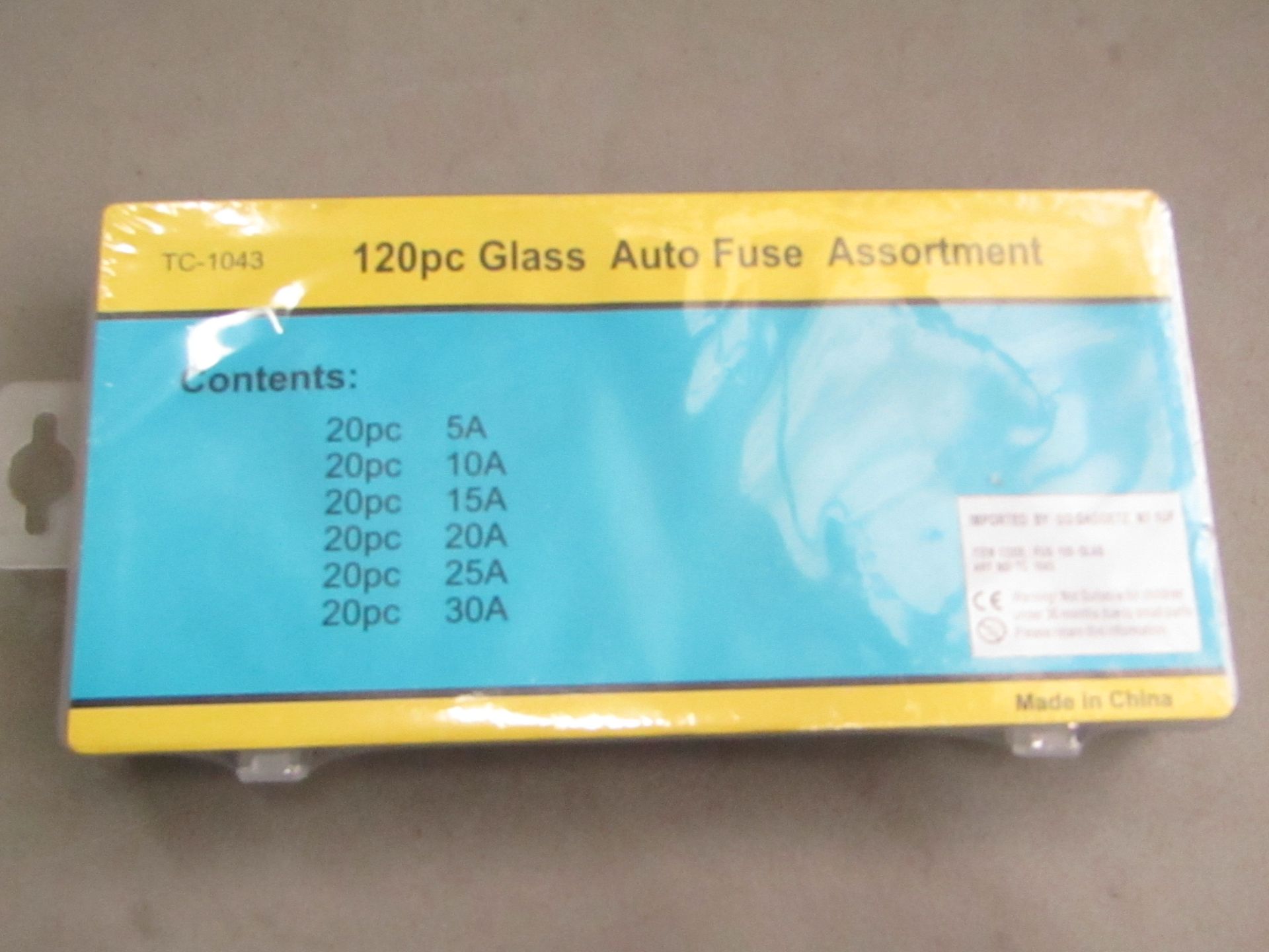 120pc Glass Auto Fuse Assortments Boxed