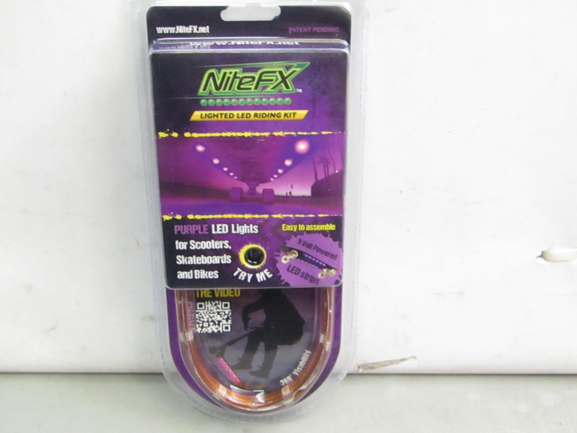 4 X NiteFX LED lights (for scooters skateboards & bikes) Purple colour,all packaged