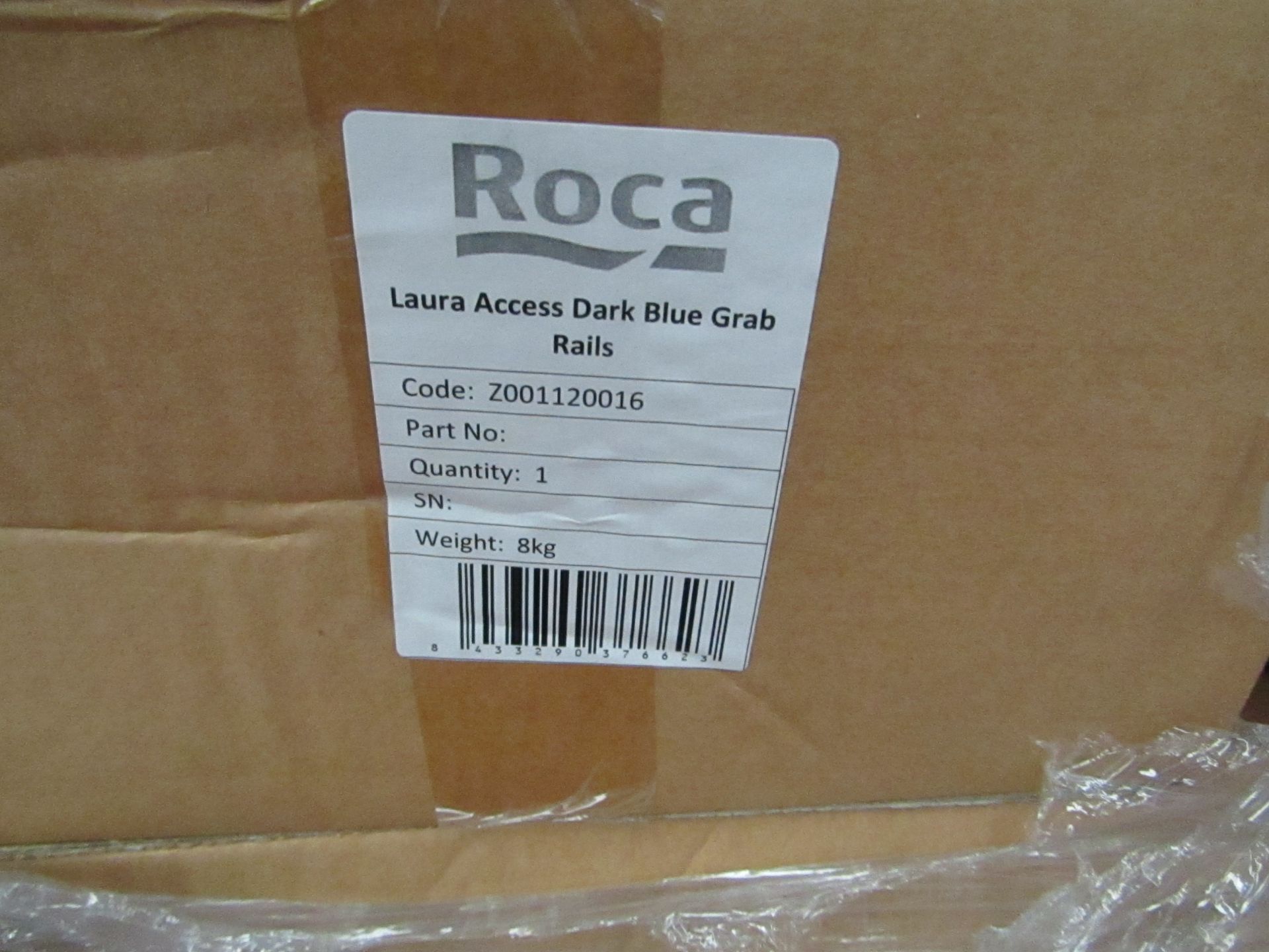 Roca Laura Access disabled toilet grab rail set in Dark Blue, please note the picture is the white - Image 2 of 2