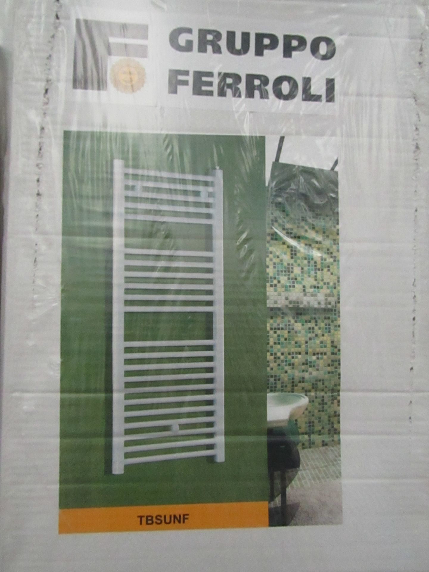 Gruppo Ferroli white Towel Radiator New and Boxed, Size 450x1410mm