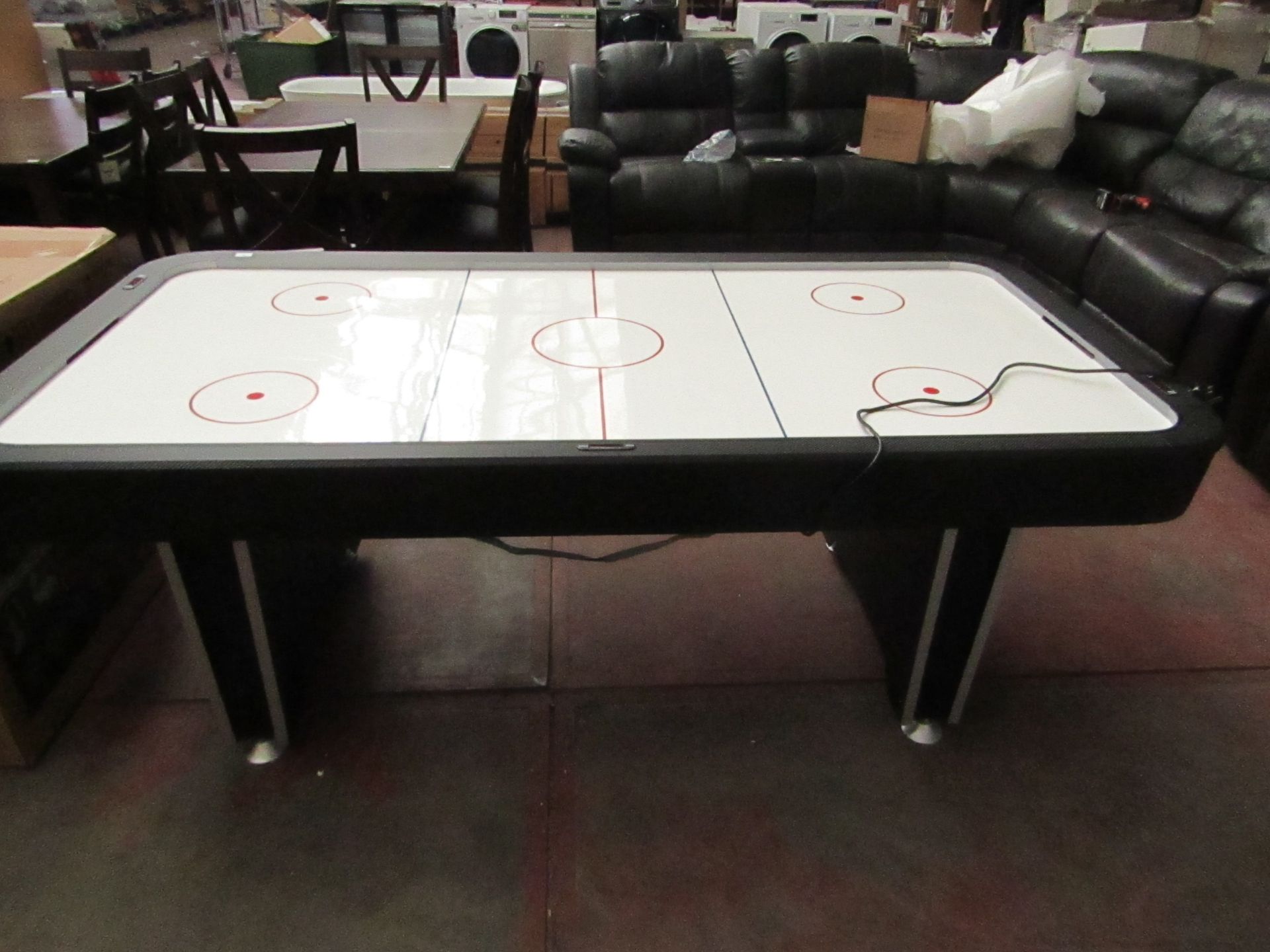 Air Hockey table, tested working, missing the puck and Bats and a few small marks on the wood