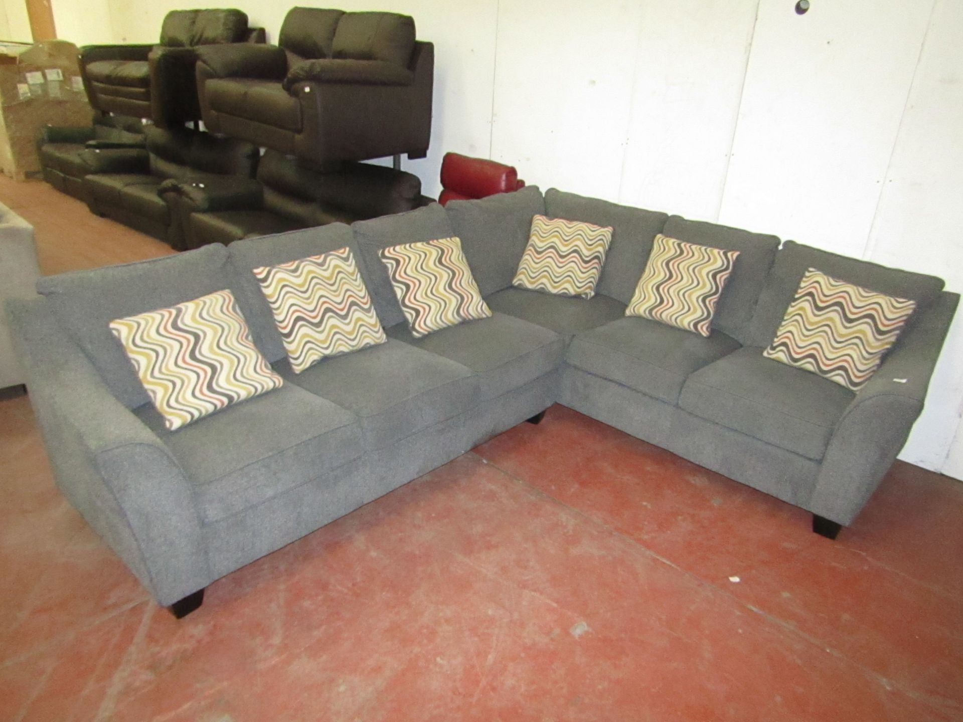 Costco Grey Speckled 6 seater Corner fabric sofa, RRP Circa £1500