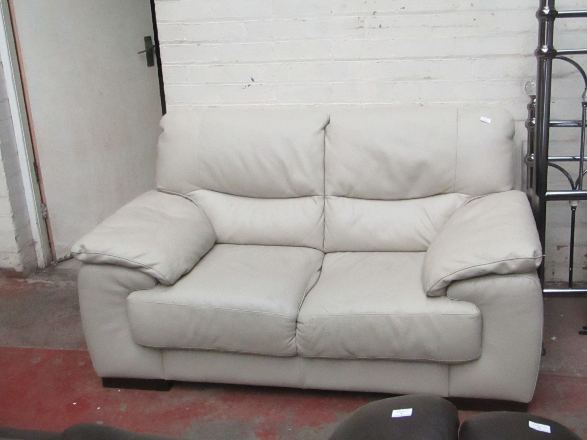 Costco Italian Leather 2 seater cream sofa