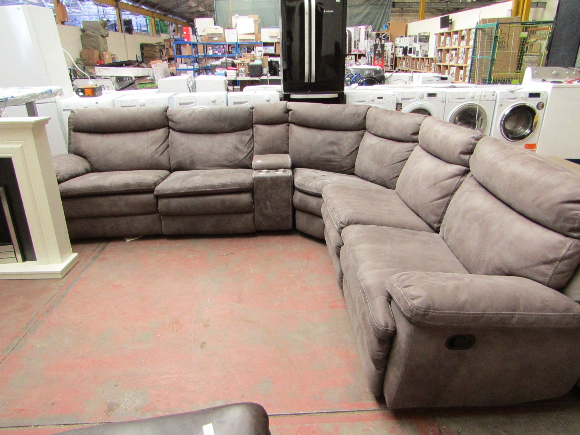 Kuka Cinema Sofa with 3 manual reclining parts, a Cup holder piece with storage, all reclining parts
