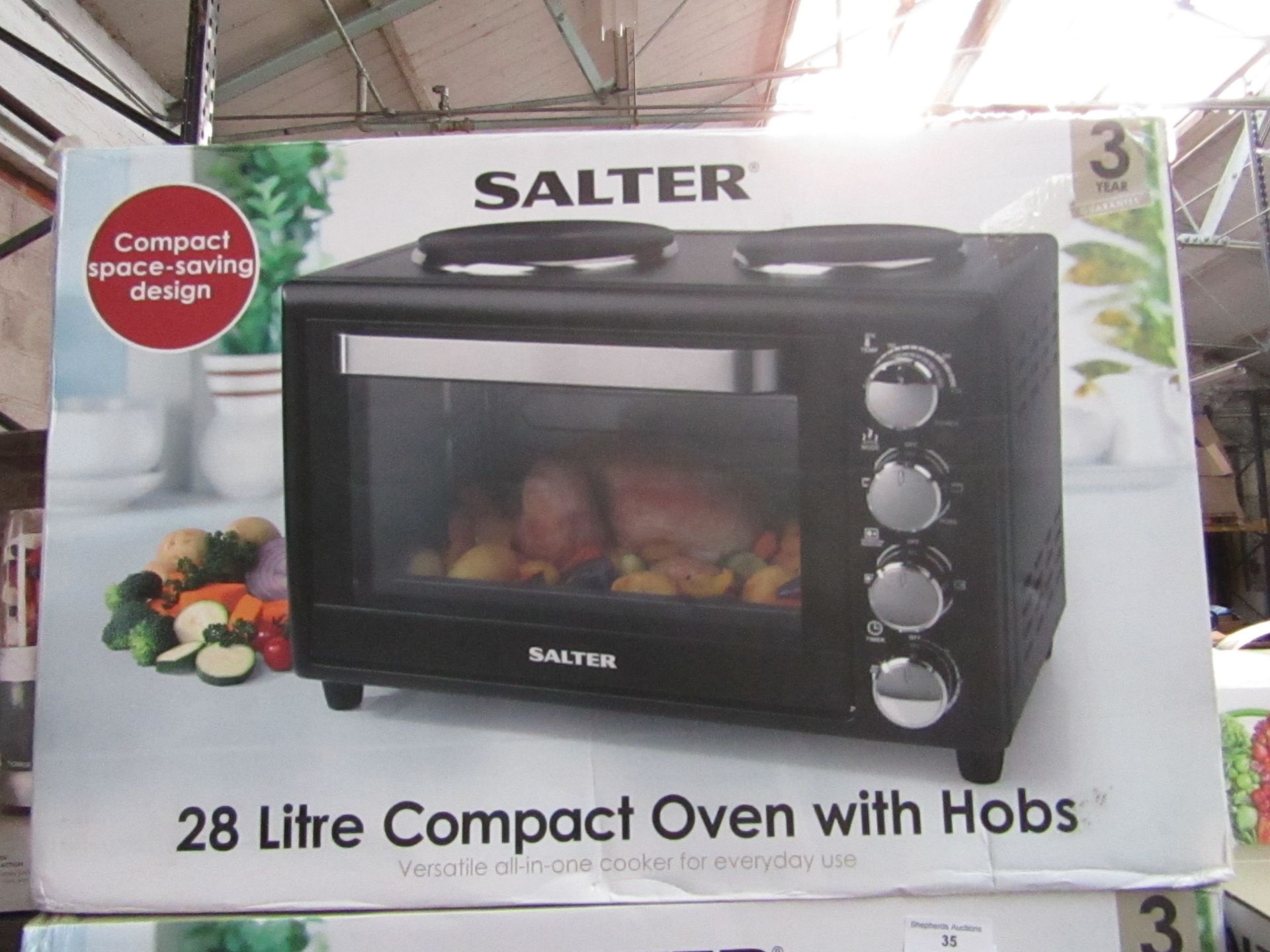 Salter compact oven with hobs ,boxed