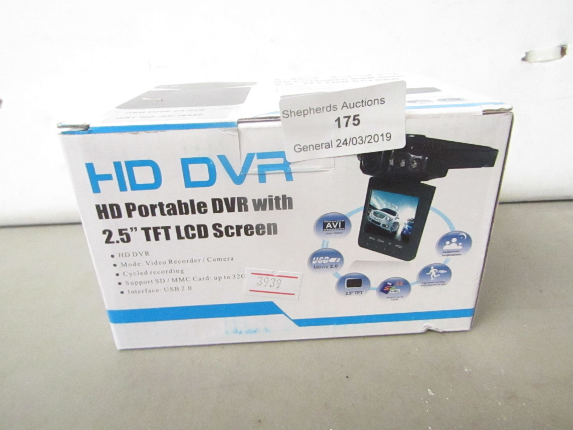 HD DVR HD Portable DVR with 2.5" TFT LCD Screen boxed