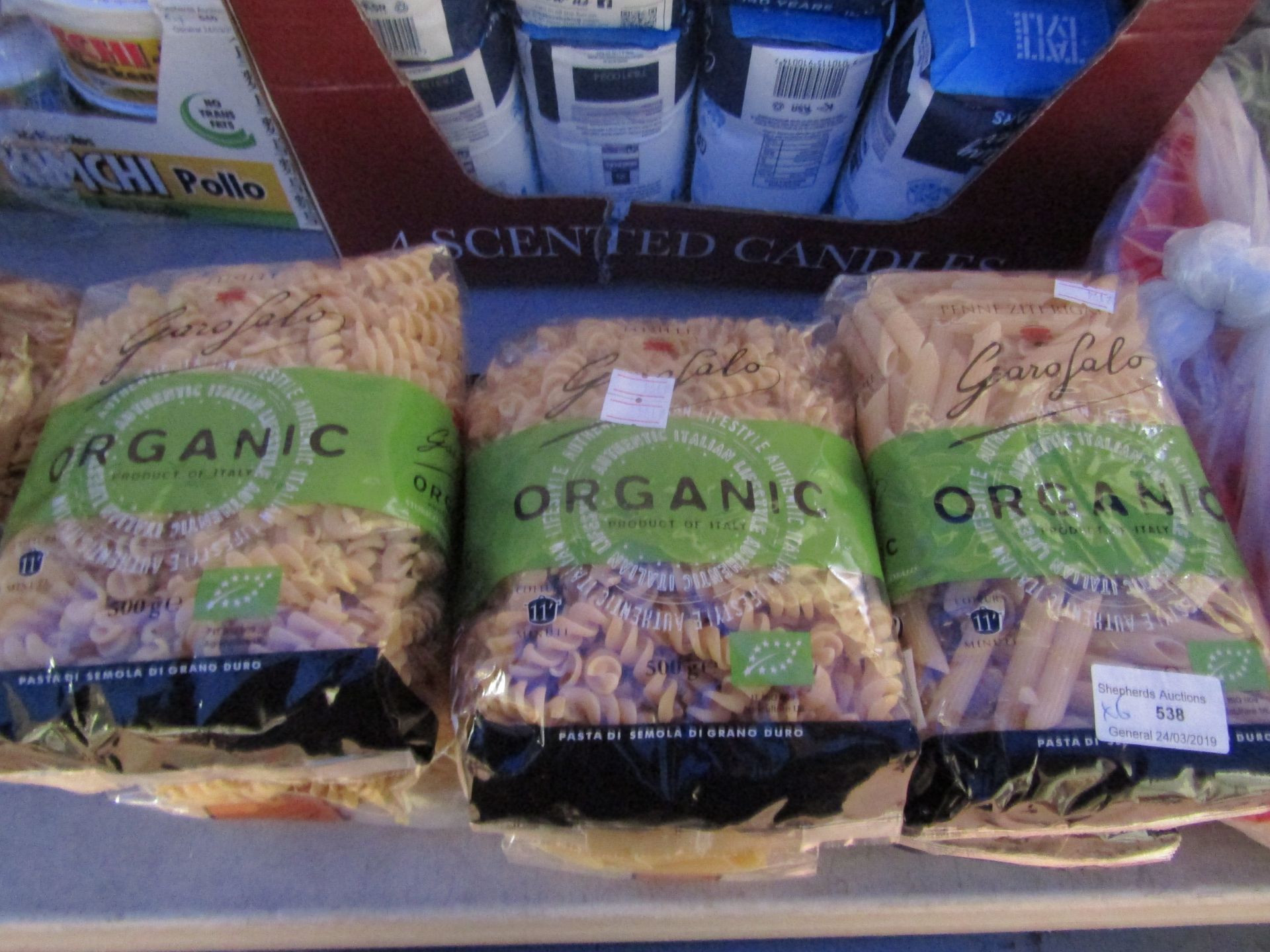 6x 500g bags of Garofolo Organic Pasta BB 12/10/2021