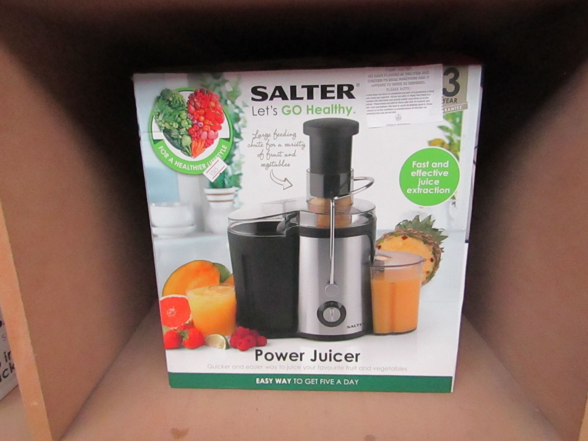 Salter power juicer, tested working and boxed