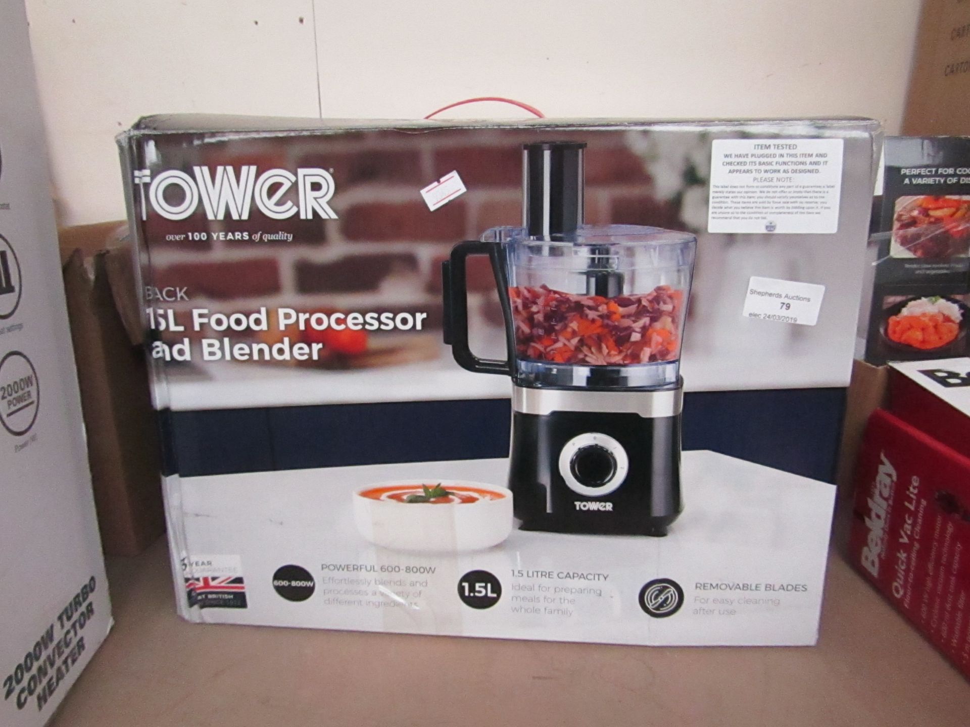 Tower food processor and blender tested working and boxed