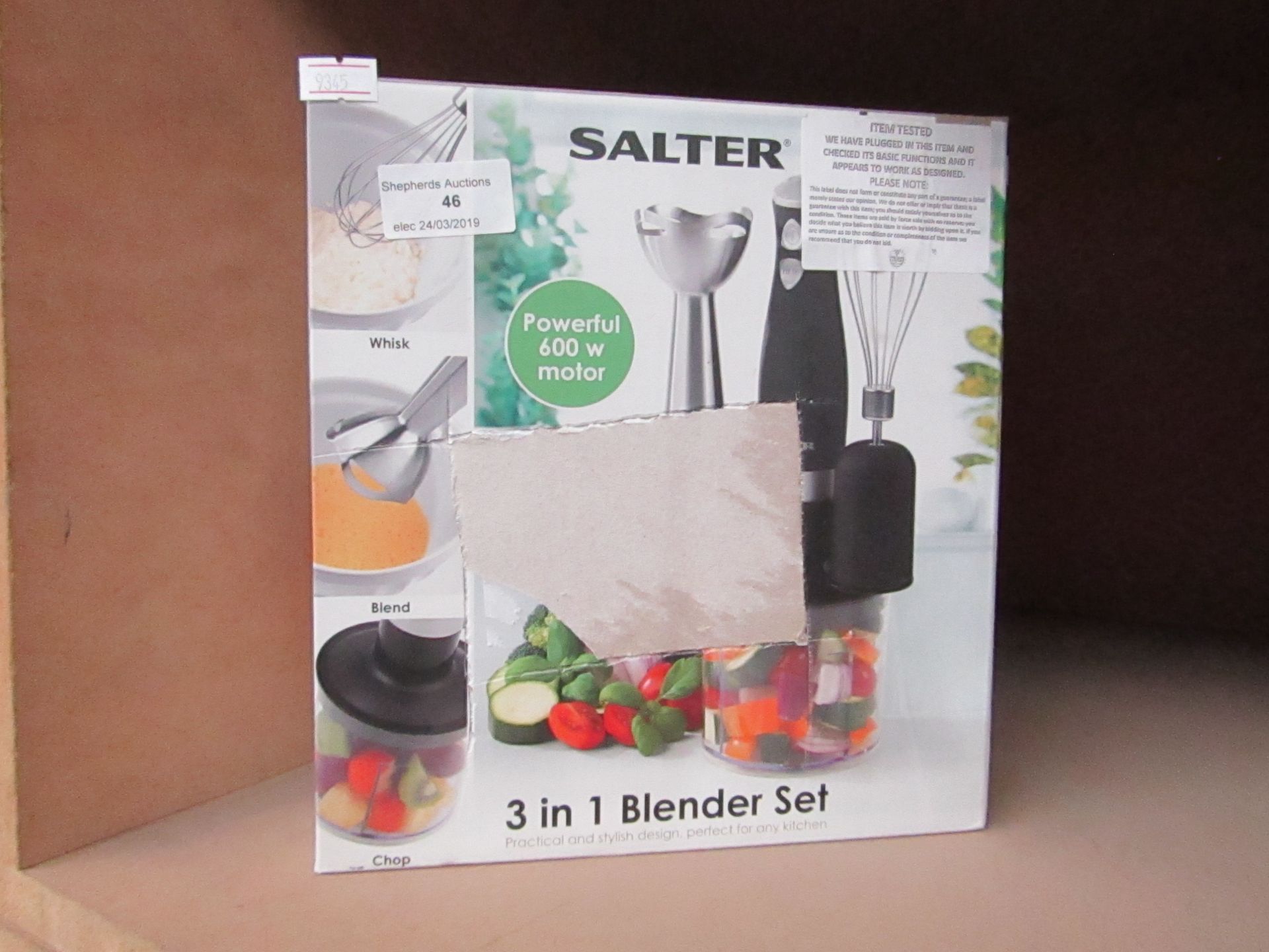 Salter 3 in 1 blender set , tested working and boxed