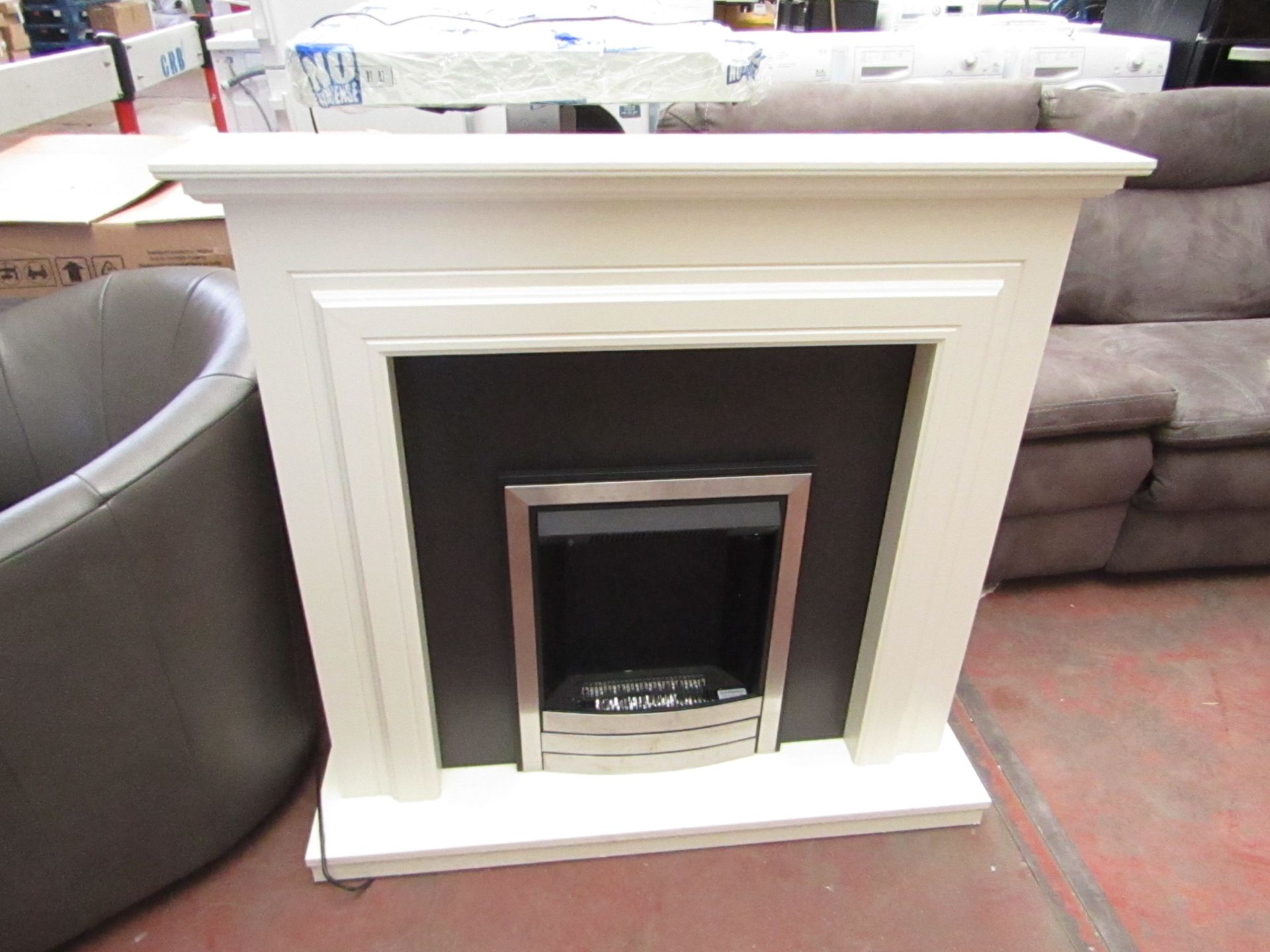 46" Whitland Electric Fire suite, unable to check as the plug has been removed