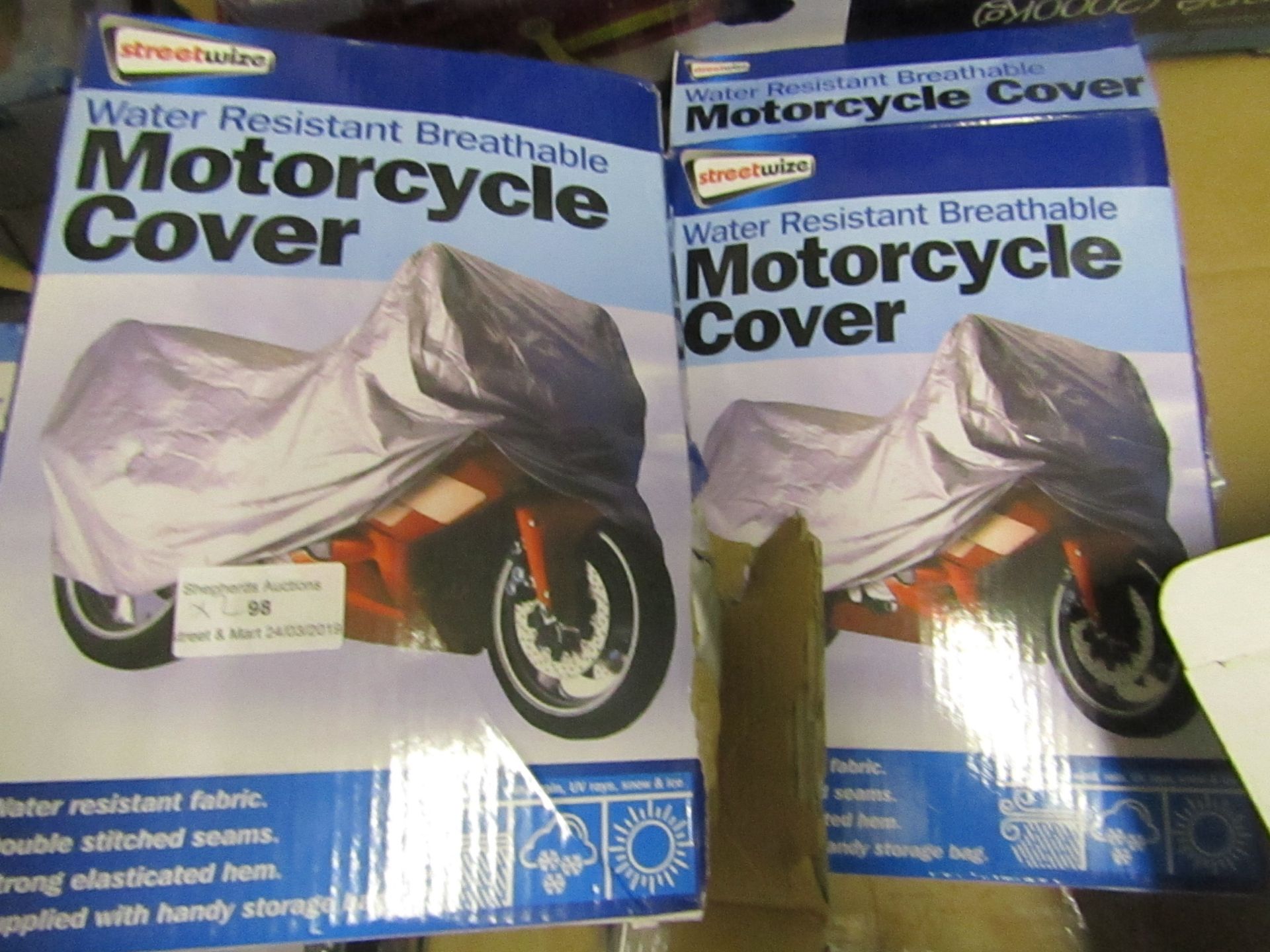 2x Streetwise Motorcycle covers, boxed and unchecked