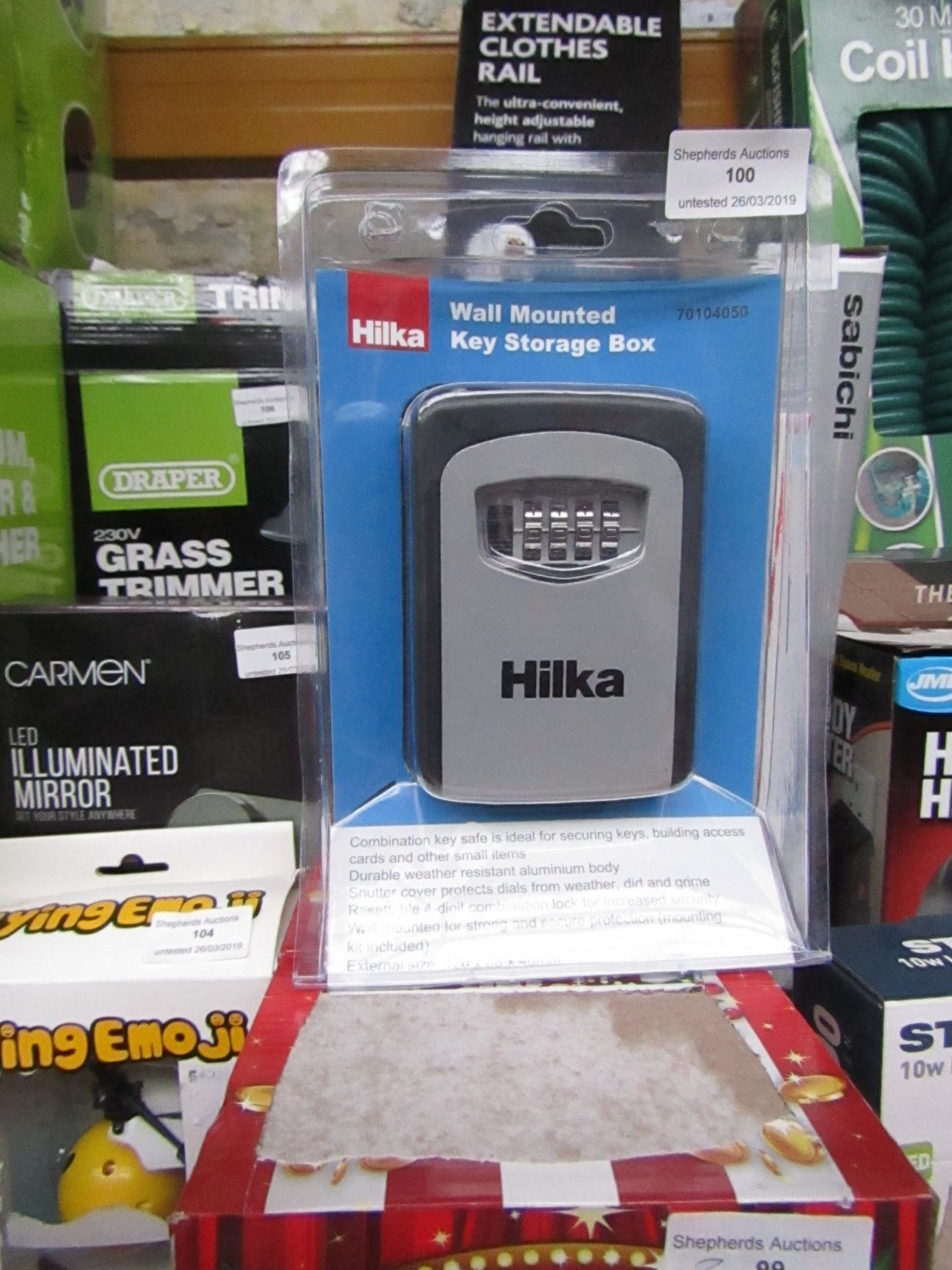 Hilka key storage box in package and unchecked