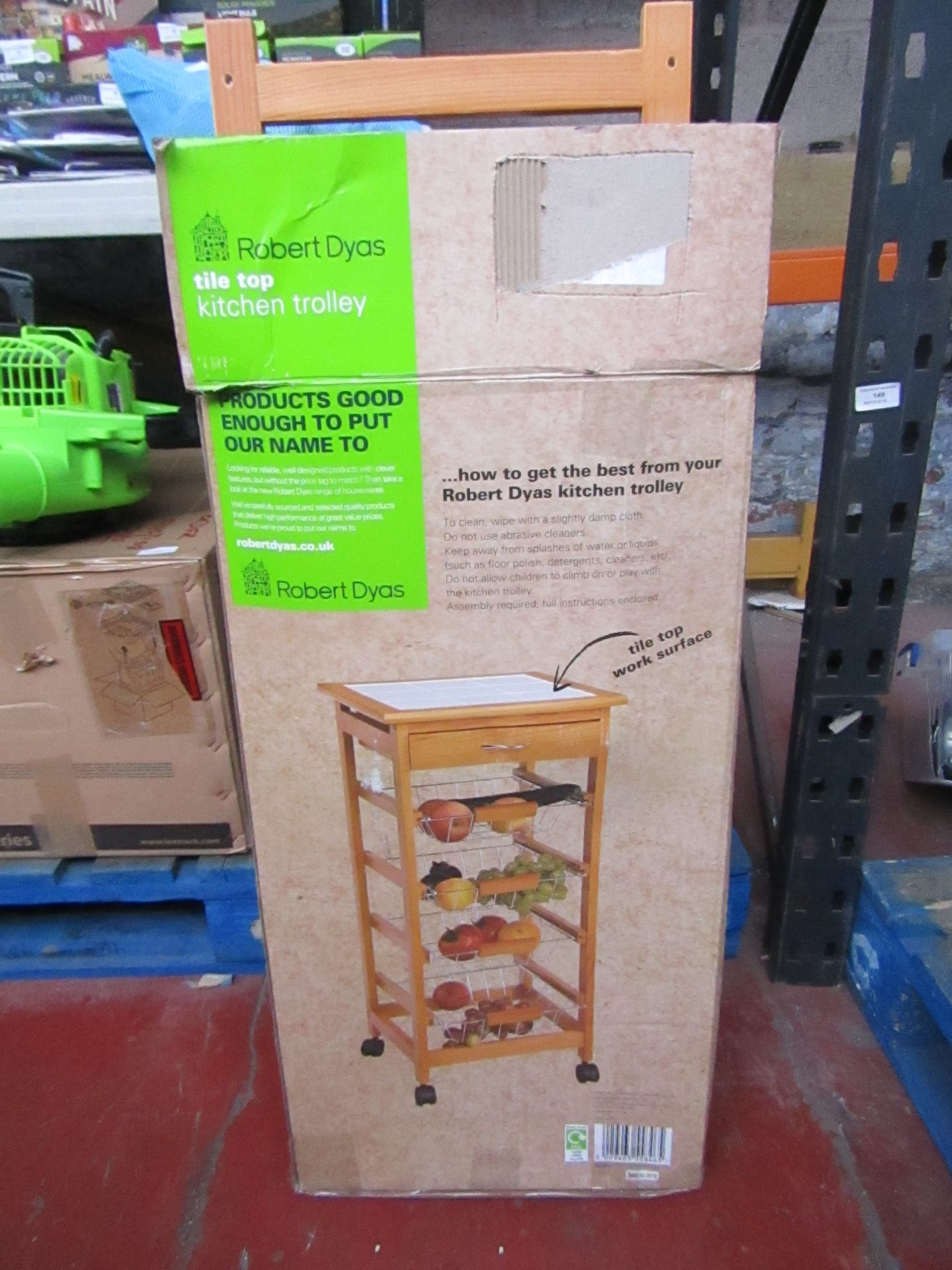 kitchen trolley boxed and unchecked