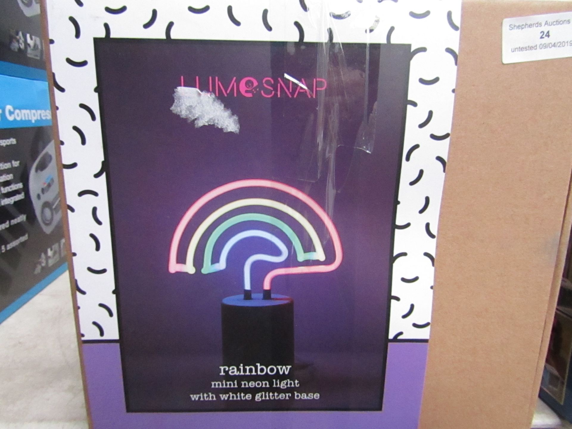 x3 rainbow mini neon light untested and boxed