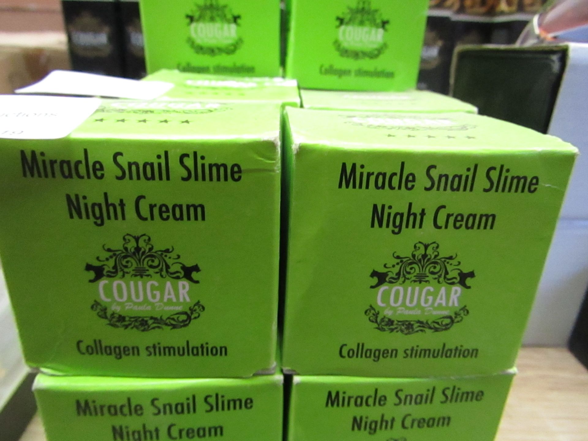 2 x 50ml tubs of Cougar Snail slime Night cream, boxed
