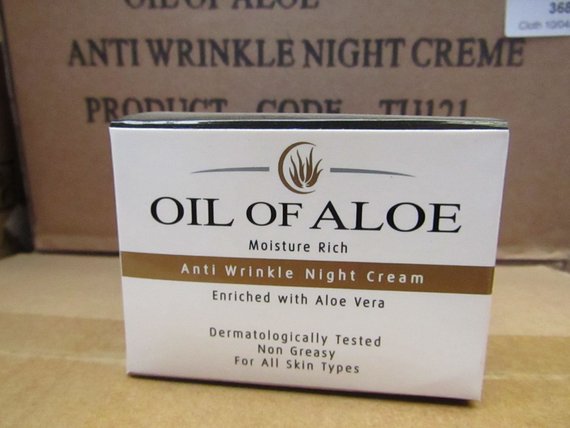 12 x 50ml Oil Of Aloe Anti Wrinkle Night Cream boxed.