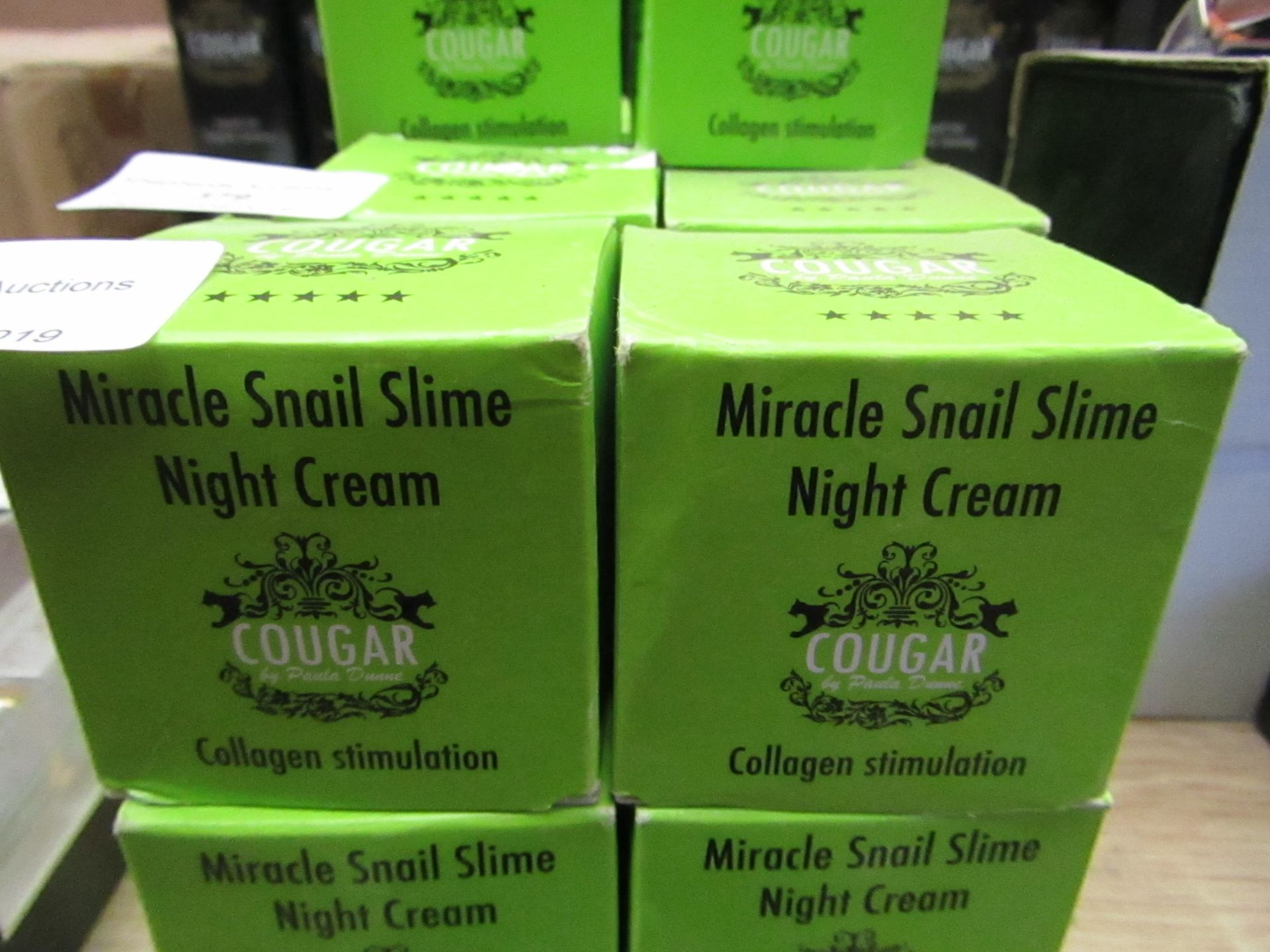 2 x 50ml tubs of Cougar Snail slime Night cream, boxed