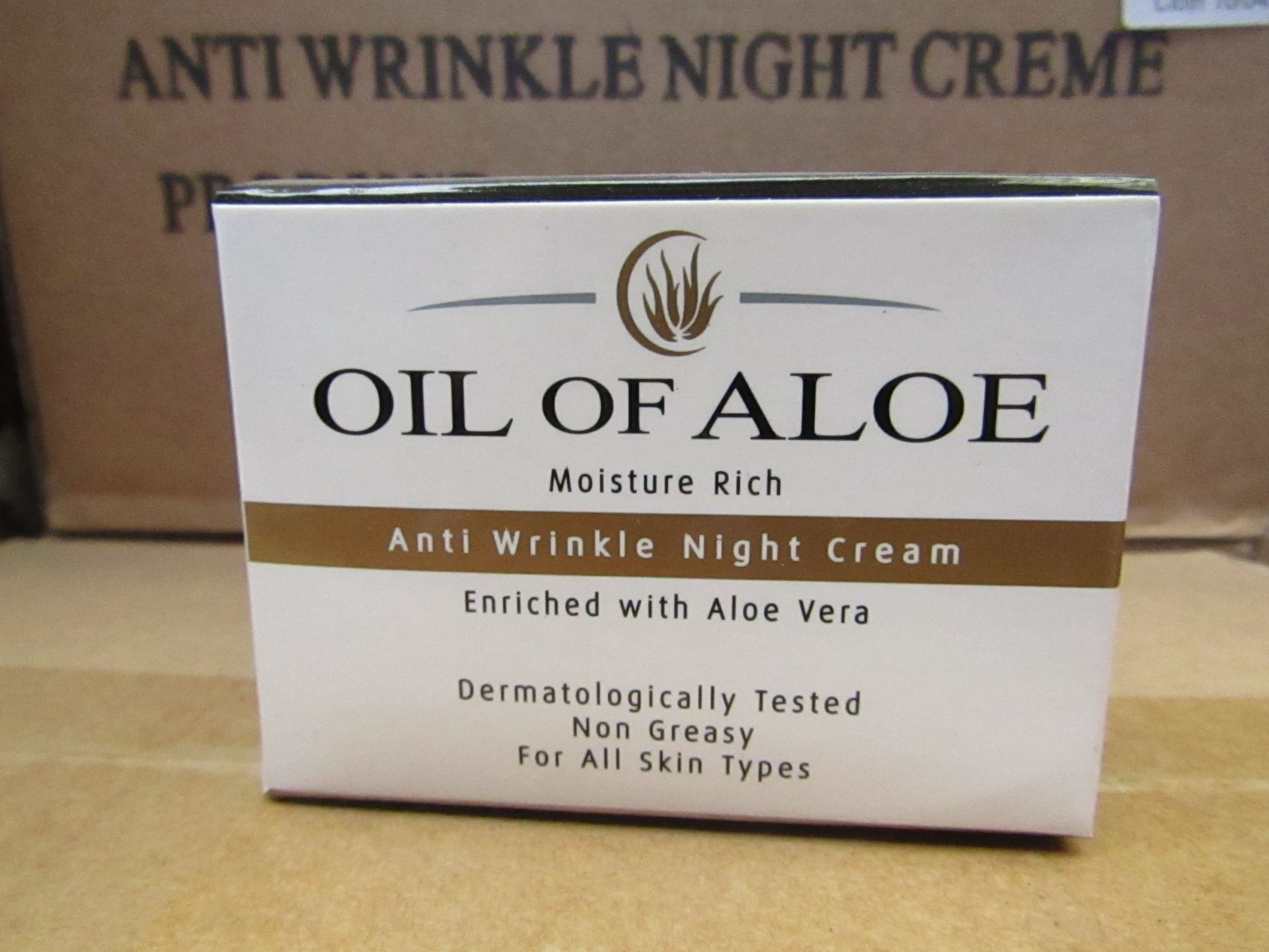 12 x 50ml Oil Of Aloe Anti Wrinkle Night Cream boxed.