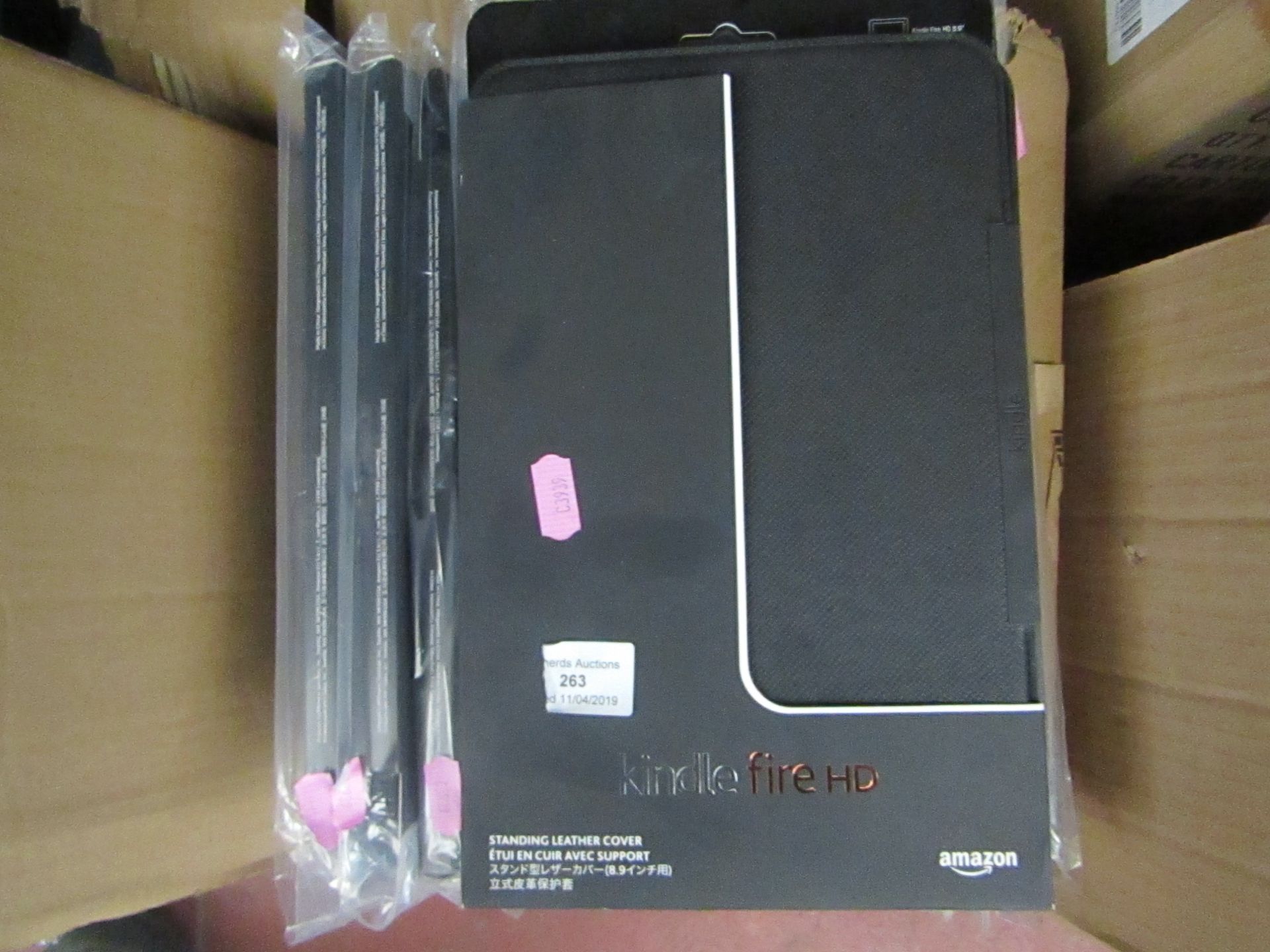 10 x Kindle Fire HD Standing Leather Covers 8.9" new with packaging