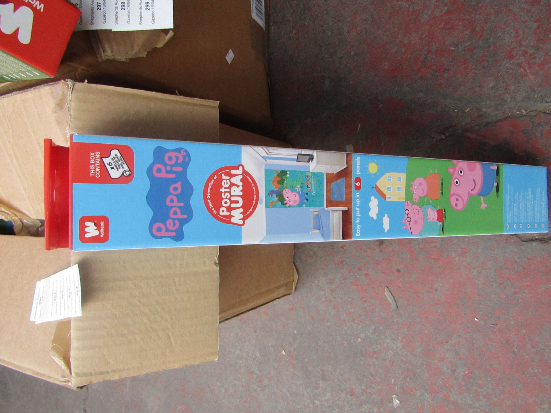 Wallistic Peppa Pig Poster Murial, comes in 6 panels and when put togeteher on the wall measures