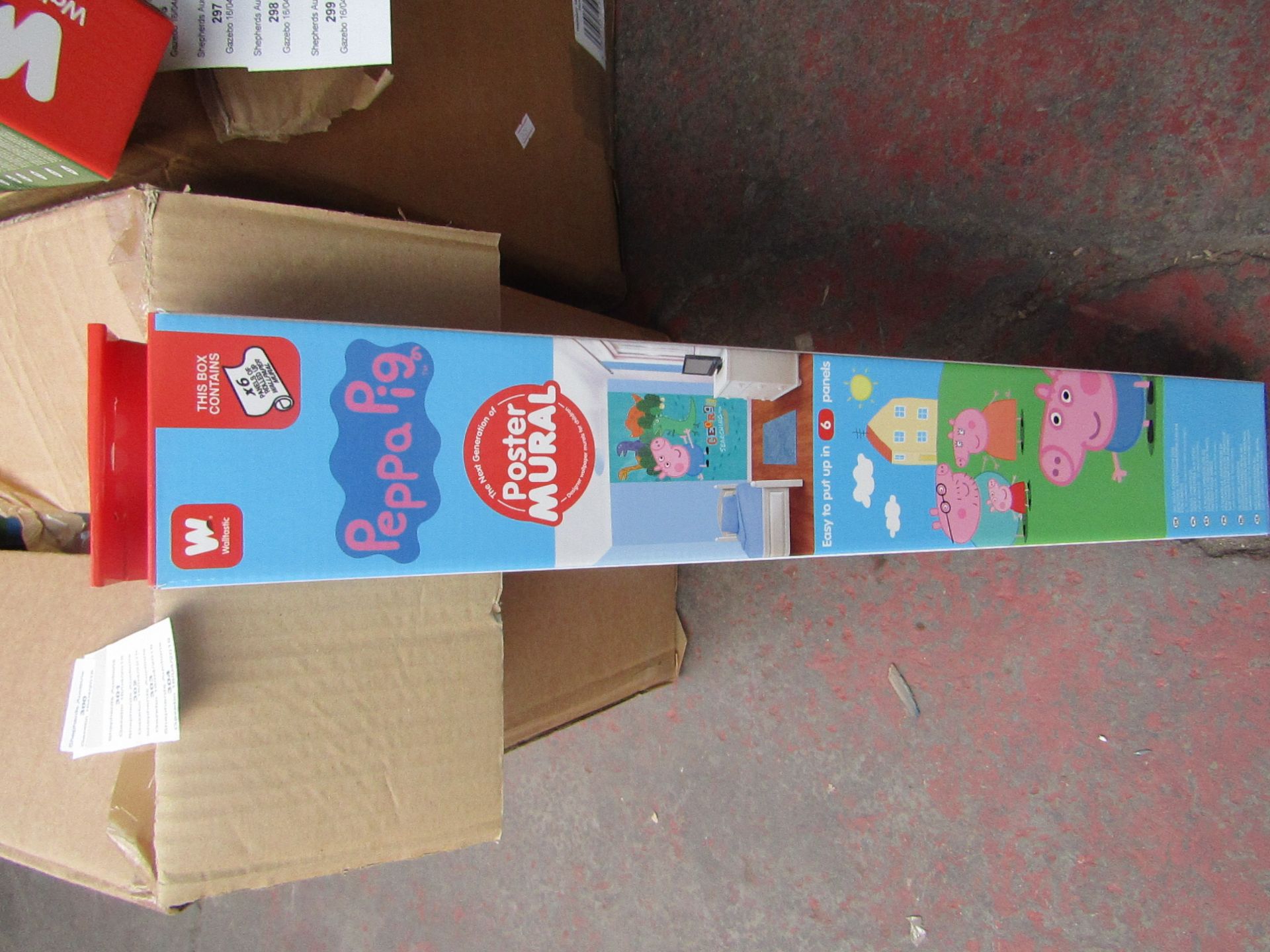 Wallistic Peppa Pig Poster Murial, comes in 6 panels and when put togeteher on the wall measures