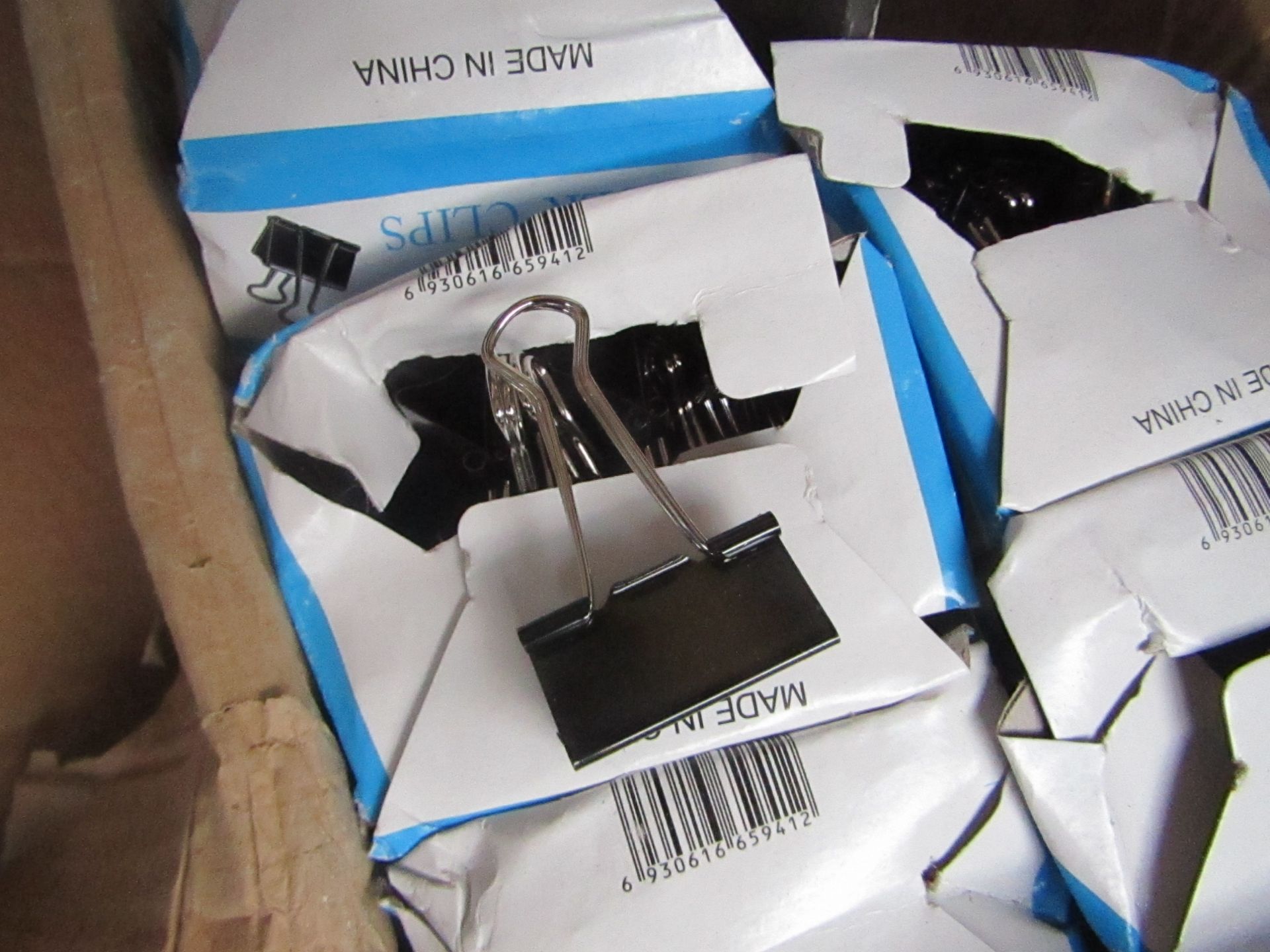 5 x Boxes of 12 Binder Clips, 41mm width, new and boxed.