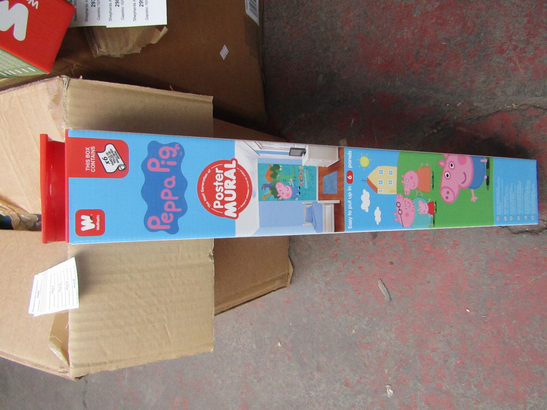 Wallistic Peppa Pig Poster Murial, comes in 6 panels and when put togeteher on the wall measures