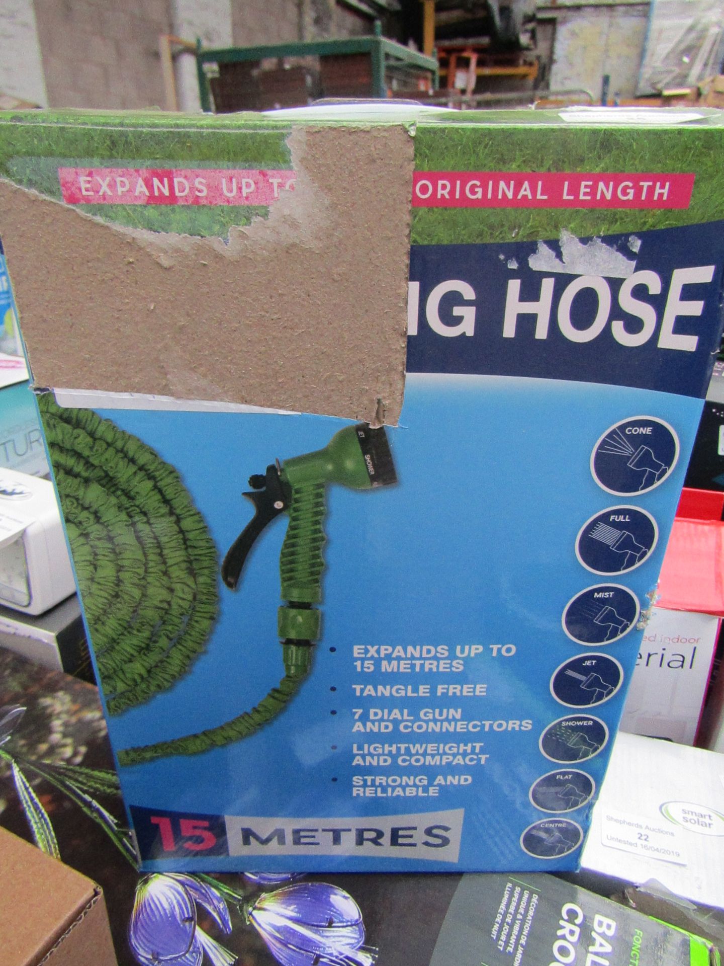 expanding garden hose untested and boxed